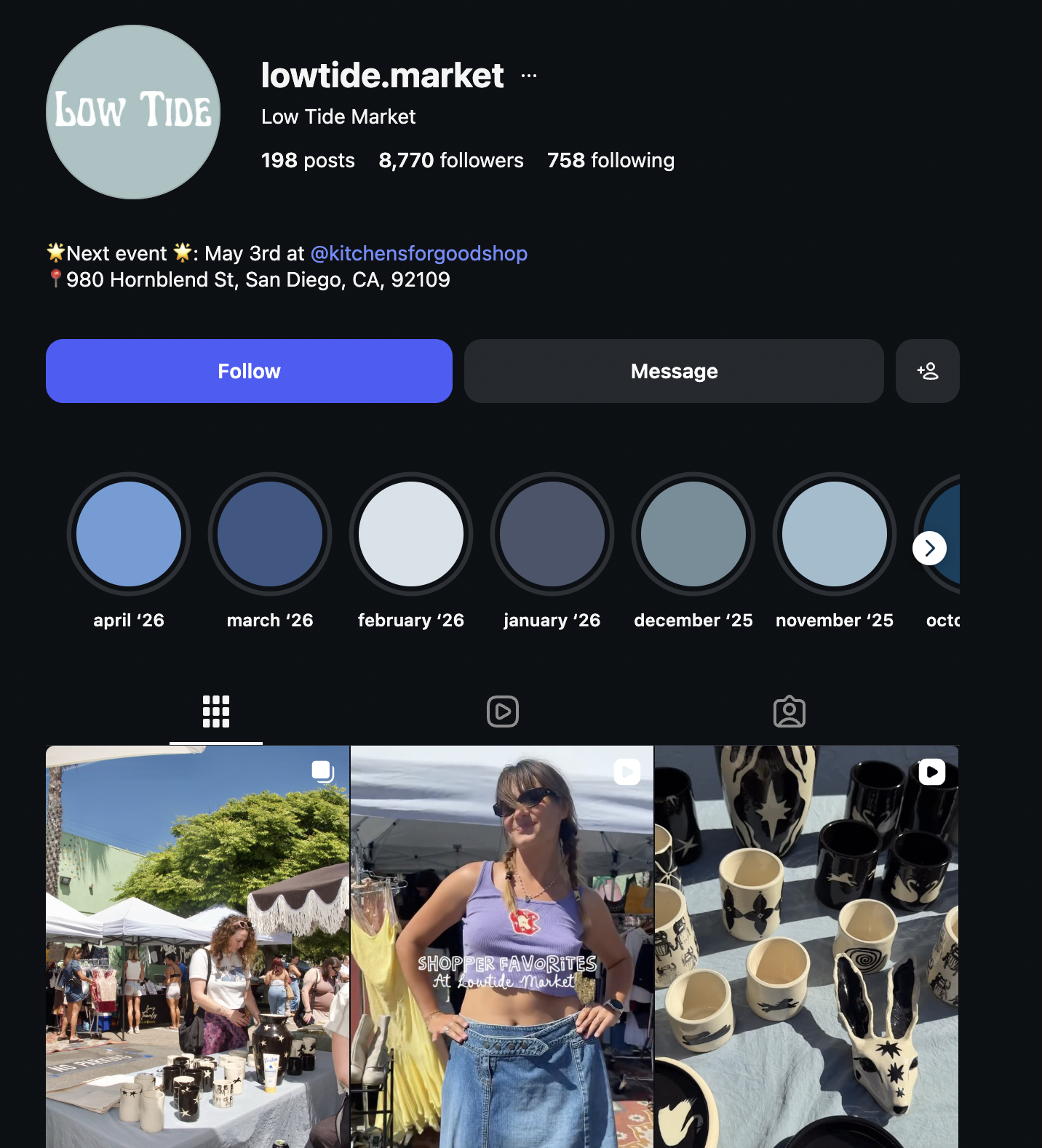 Low Tide Market pop-up